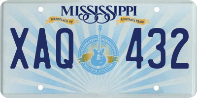 MS license plate XAQ432