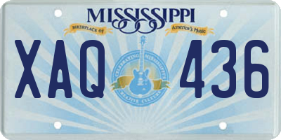 MS license plate XAQ436