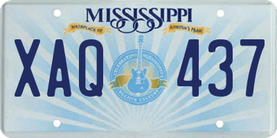 MS license plate XAQ437