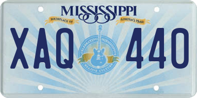 MS license plate XAQ440