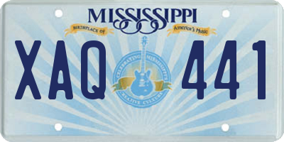 MS license plate XAQ441