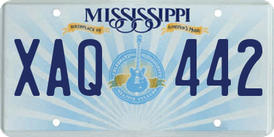 MS license plate XAQ442