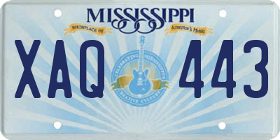 MS license plate XAQ443