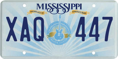 MS license plate XAQ447