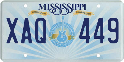 MS license plate XAQ449