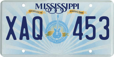 MS license plate XAQ453