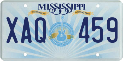 MS license plate XAQ459