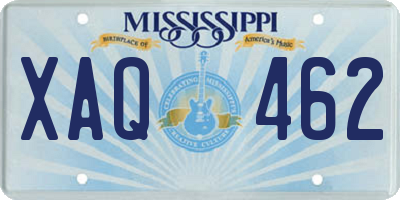 MS license plate XAQ462