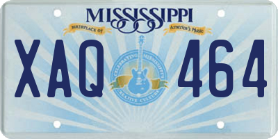 MS license plate XAQ464