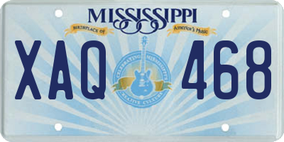 MS license plate XAQ468
