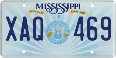 MS license plate XAQ469