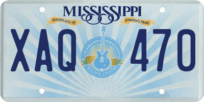 MS license plate XAQ470