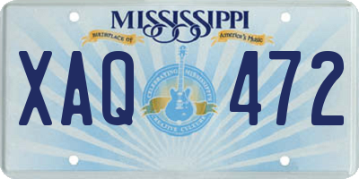 MS license plate XAQ472