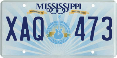 MS license plate XAQ473