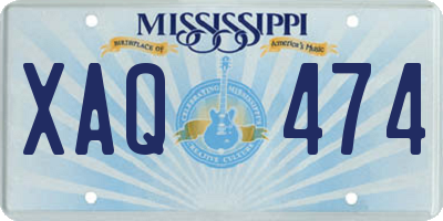 MS license plate XAQ474
