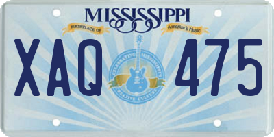 MS license plate XAQ475