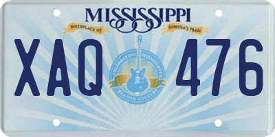 MS license plate XAQ476