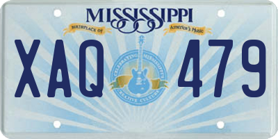 MS license plate XAQ479