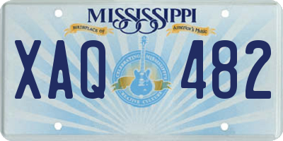 MS license plate XAQ482