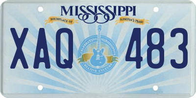 MS license plate XAQ483
