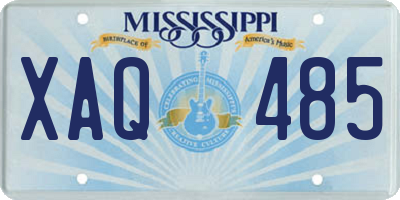 MS license plate XAQ485