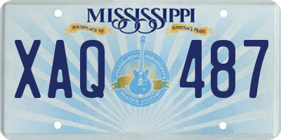 MS license plate XAQ487