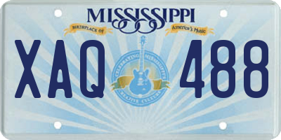 MS license plate XAQ488