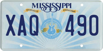 MS license plate XAQ490