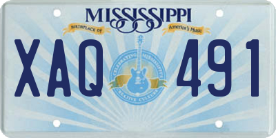 MS license plate XAQ491