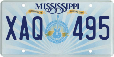 MS license plate XAQ495