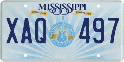 MS license plate XAQ497
