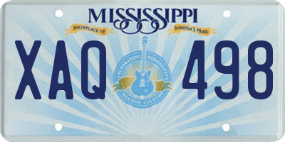MS license plate XAQ498