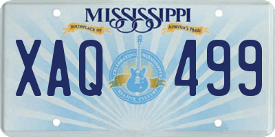 MS license plate XAQ499
