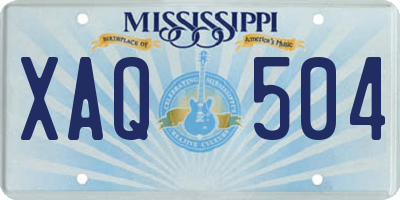 MS license plate XAQ504