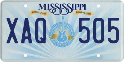 MS license plate XAQ505