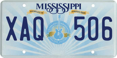 MS license plate XAQ506