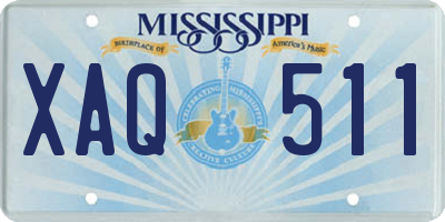 MS license plate XAQ511