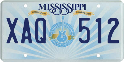 MS license plate XAQ512
