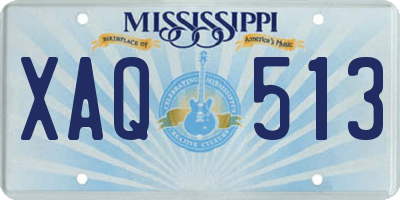 MS license plate XAQ513