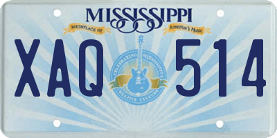 MS license plate XAQ514
