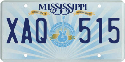 MS license plate XAQ515