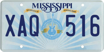MS license plate XAQ516