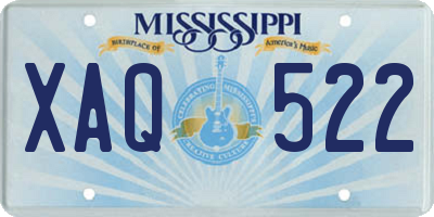 MS license plate XAQ522