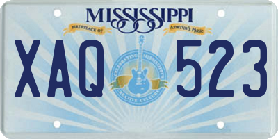 MS license plate XAQ523