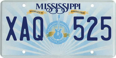 MS license plate XAQ525