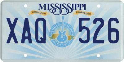 MS license plate XAQ526
