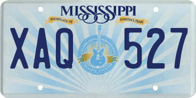 MS license plate XAQ527