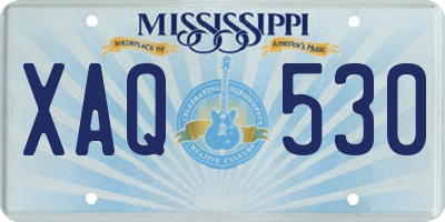MS license plate XAQ530