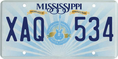 MS license plate XAQ534