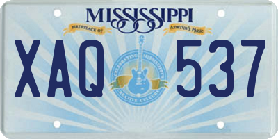 MS license plate XAQ537